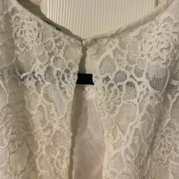 white sundress with floral overlay - Picture 7 of 7